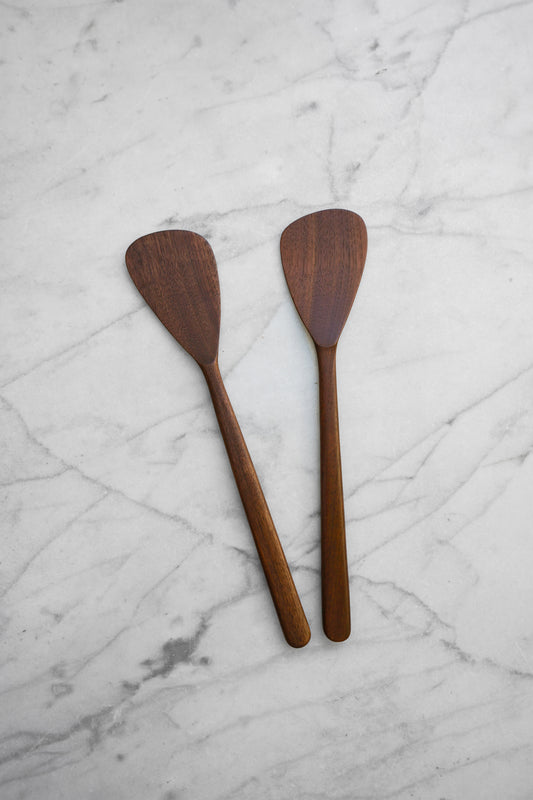 Flat Line - Modern Salad Set - Walnut, Cherry, and Maple Wood