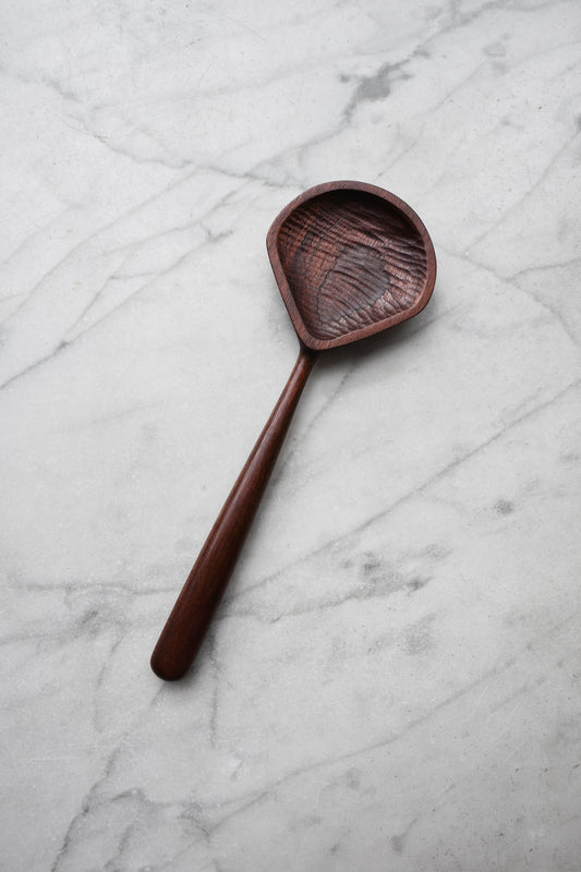 Large Shell Cooking/Serving Spoon - Walnut Wood