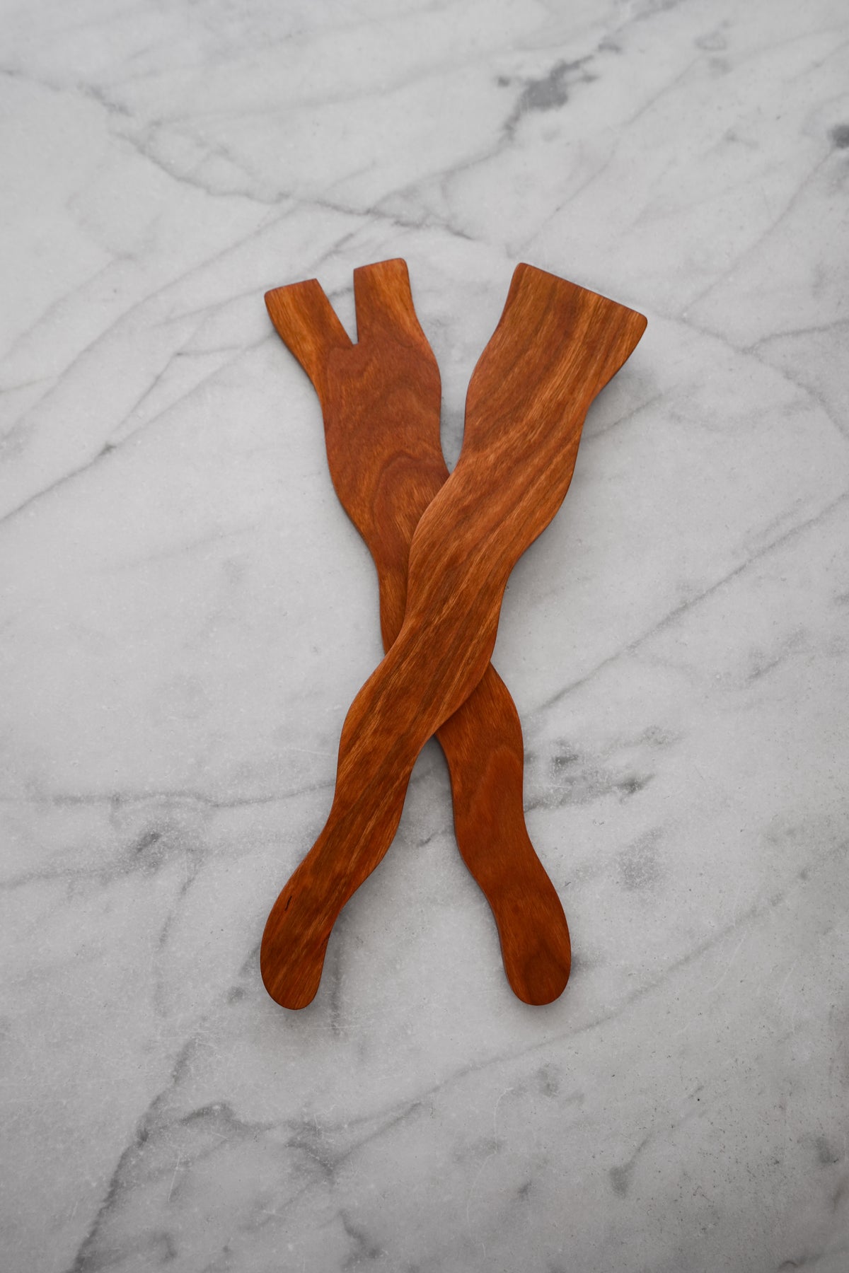 Flat Line - Wavy Salad Set - Walnut, Cherry, or Maple Wood