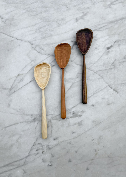 Modern Cooking Spoon - Walnut, Cherry, or Maple Wood