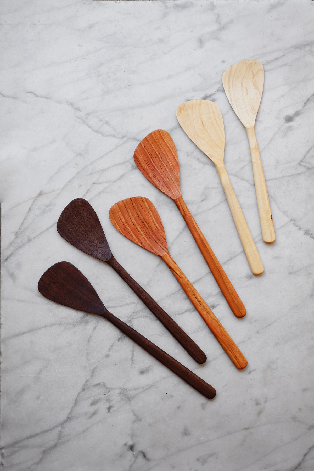 Flat Line - Modern Salad Set - Walnut, Cherry, and Maple Wood