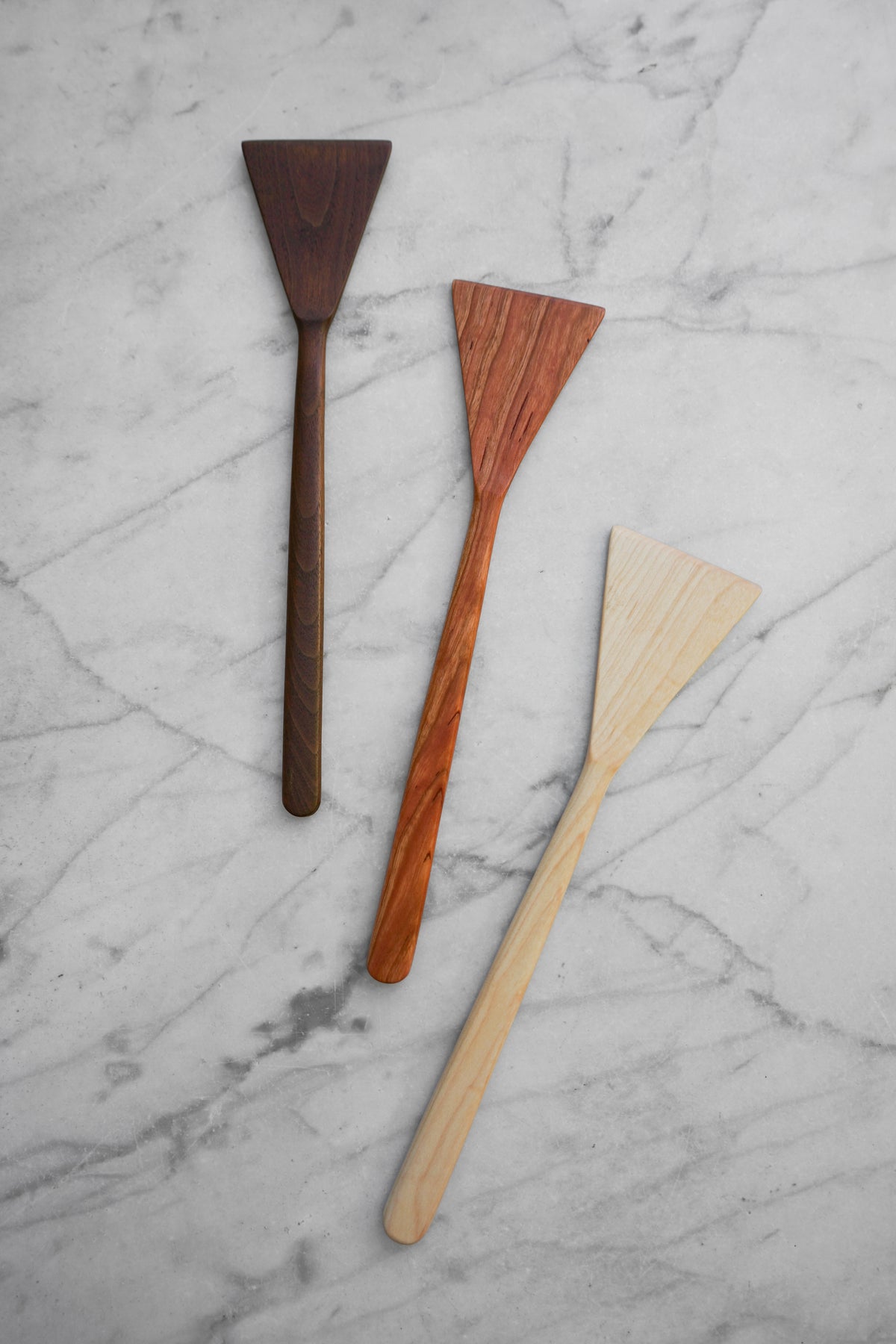 Flat Line - Triangle Spatula - Walnut, Cherry, or Maple Wood