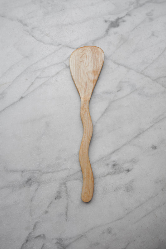 Flat Line - Squiggly Spatula - Walnut, Cherry, or Maple Wood
