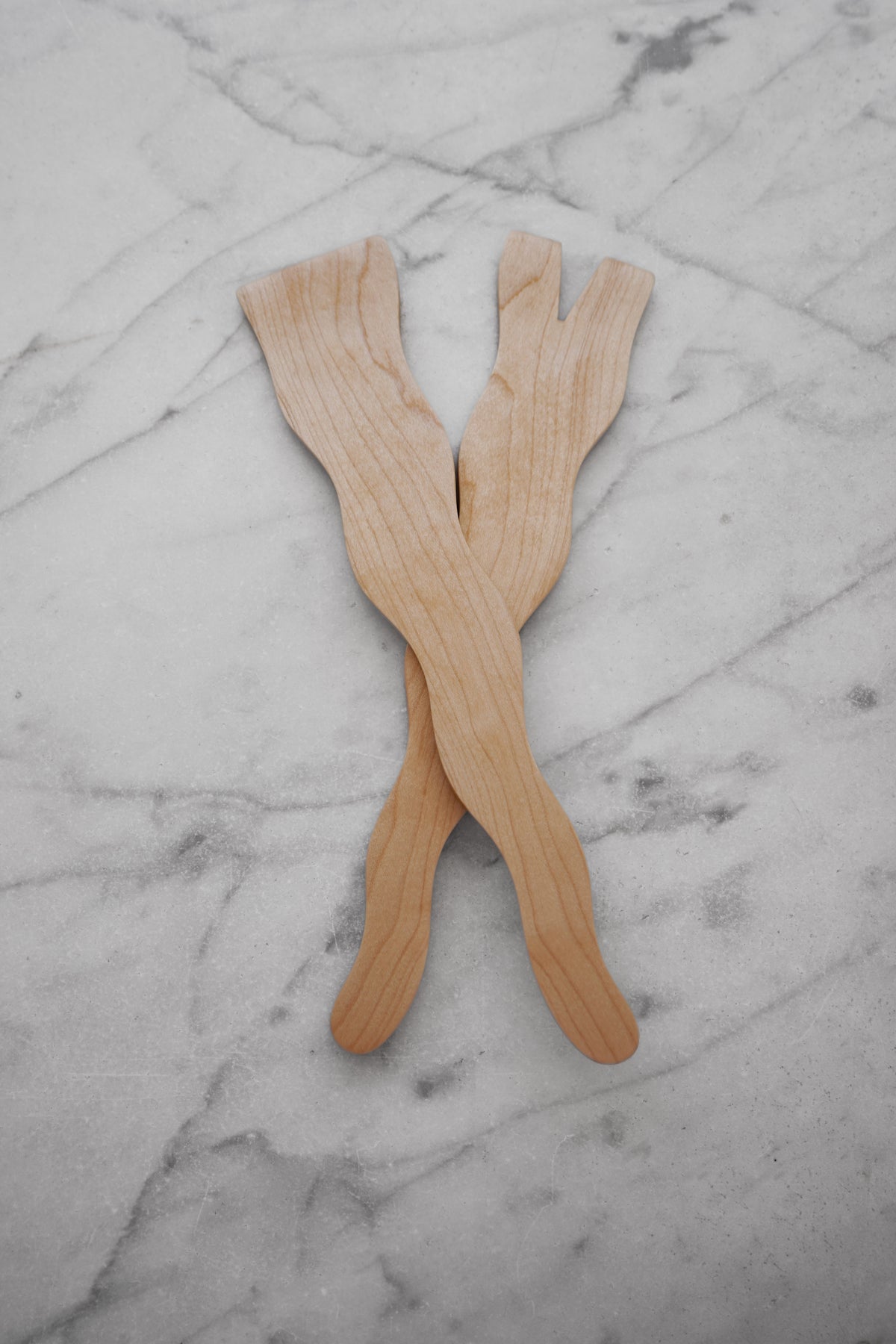 Flat Line - Wavy Salad Set - Walnut, Cherry, or Maple Wood